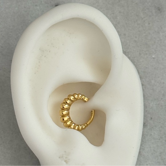 Modest Lu Jewelry - Gold Conch Daith Tragus Septum Thick Twist Cartilage Hoop Earring